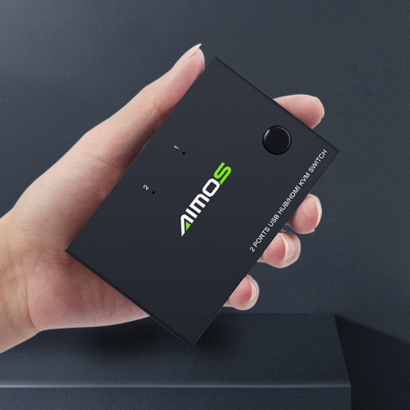 4K USB HDMI KVM Switch Box Video Display USB Switcher Splitter for 2 PC Sharing Keyboard Mouse Printer Plug and Play with Cable