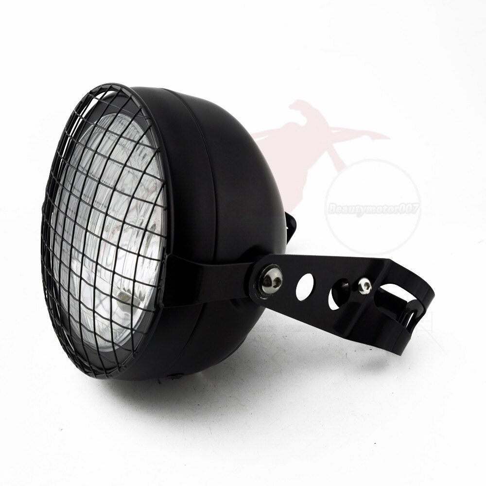 6.5 Inch Retro Motorcycle Headlight Grill Side Mount Cover with Bracket Motorcycle Side Mount Headlight Cover 35-43mm: Hexagon Square Set Y
