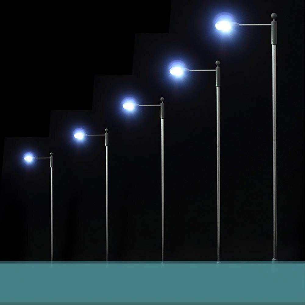 10Pcs Double Head Street Light Model LED Lighting Sand Lamp Railway Road Decor Street Light Model Lamp Railway Road Decor