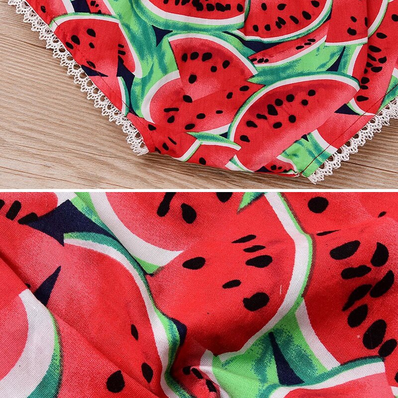 Nette Neue Geboren Baby Stirnband Baby Kleidung Wassermelone Druck Weiche Baumwolle Baby Karosserie Gesamt Outfit