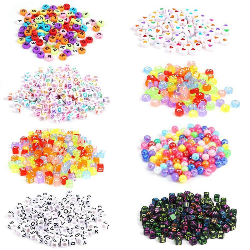 Conjunto de contas acrílicas para crianças, acessórios para crianças, miçangas espaçadoras de cores, pulseira diy, fabricação de jóias