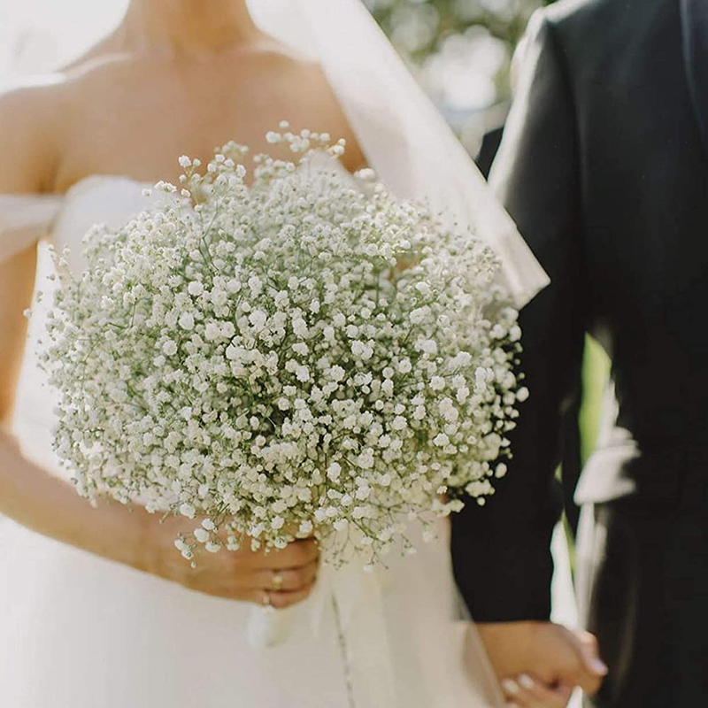 1/2 Stück künstliche Schleierkrautblumen, Gypsophila, echt anfühlende Blumen für Hochzeit, Party, Haus, Garten, Dekoration