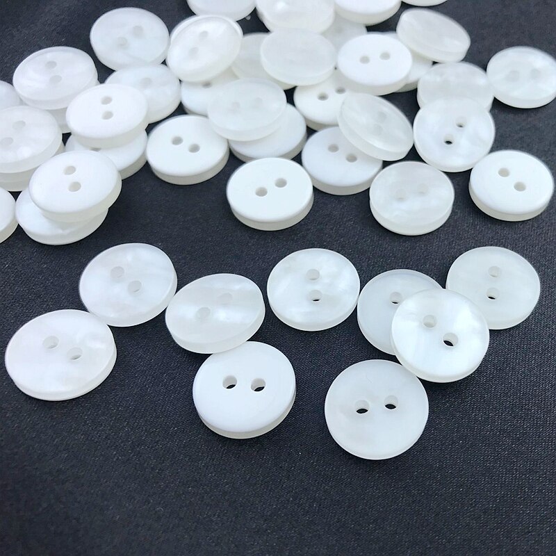 Hl 50Pcs 12Mm Wit Imitatie Shell Knoppen Shirt Kleding Naaien Accessoires Diy Ambachten Decoratieve 002010009