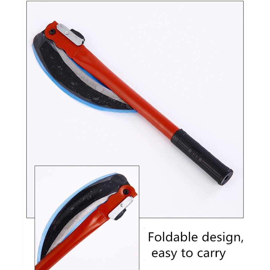 Thickened Folding Sickle Light Garden Weeding Sickle Manganese Steel Sharp Long Handle Hand Sickle Harvesting Gardening Tools