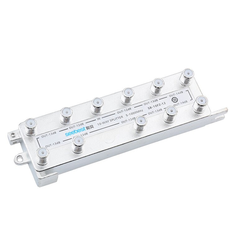 Divisor de señal de TV, divisor de Cable CATV de 10 vías, mezclador de señal RF de 5-1000MHz