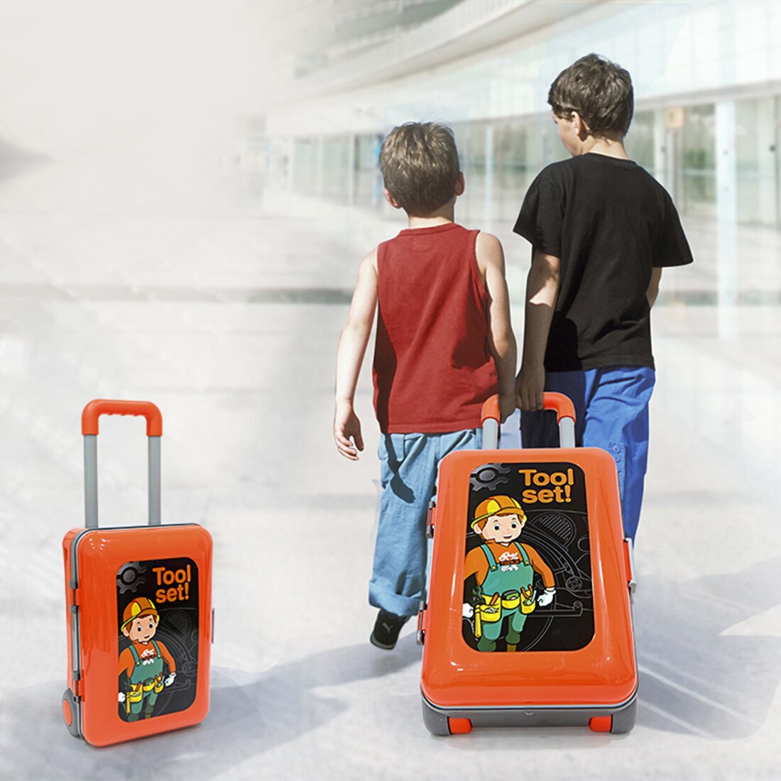 Kinderen reparatie gereedschap speelgoed set buikspieroefeningen workshop speelset kinderen ouders interactief educatief speelgoed voor kinderen - oranje