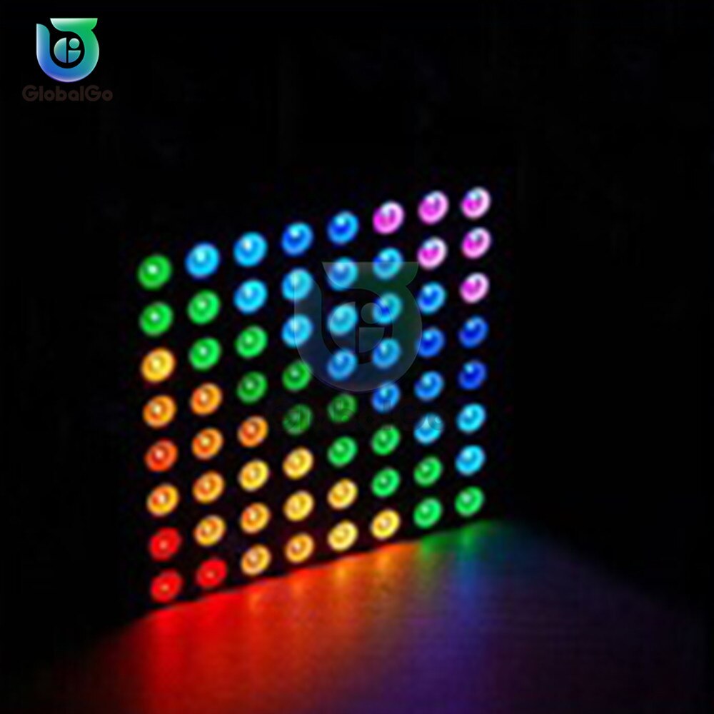 Matrix 8*8 Pixel Digital Flexible LED Panel RGB Full Color LED Display Red Green Bule Dot Matrix Screen 60mmx60mmx5mm