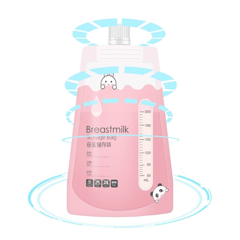 200ml Breast Milk Storage Bags Disposable Baby Liquid Food Fresh Sealed Bags Portable Infant Feeding Pouchs Packages