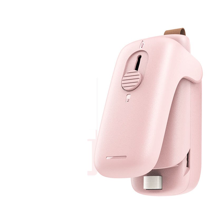 Handheld Mini Elektrische Warmte Sluitmachine Creatieve Food Vacuum Sealer Draagbare Tas Clip Seal Verpakking Plastic Impuls Sealer # R5: Pink