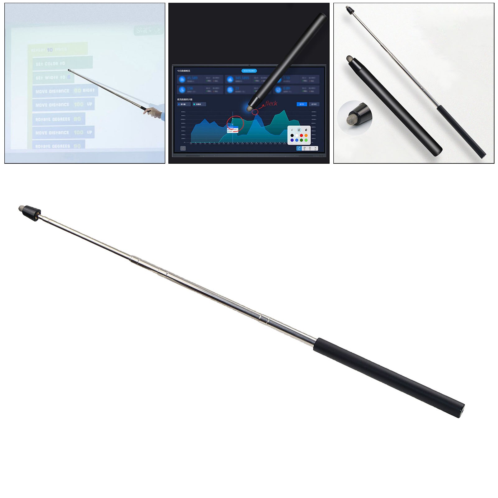 thumbnail image 2 of 7-Pack Telescopic Teacher Pointers - Extendable To 27 Inches, Metal & ABS, For Classroom & Presentations 2 of 2