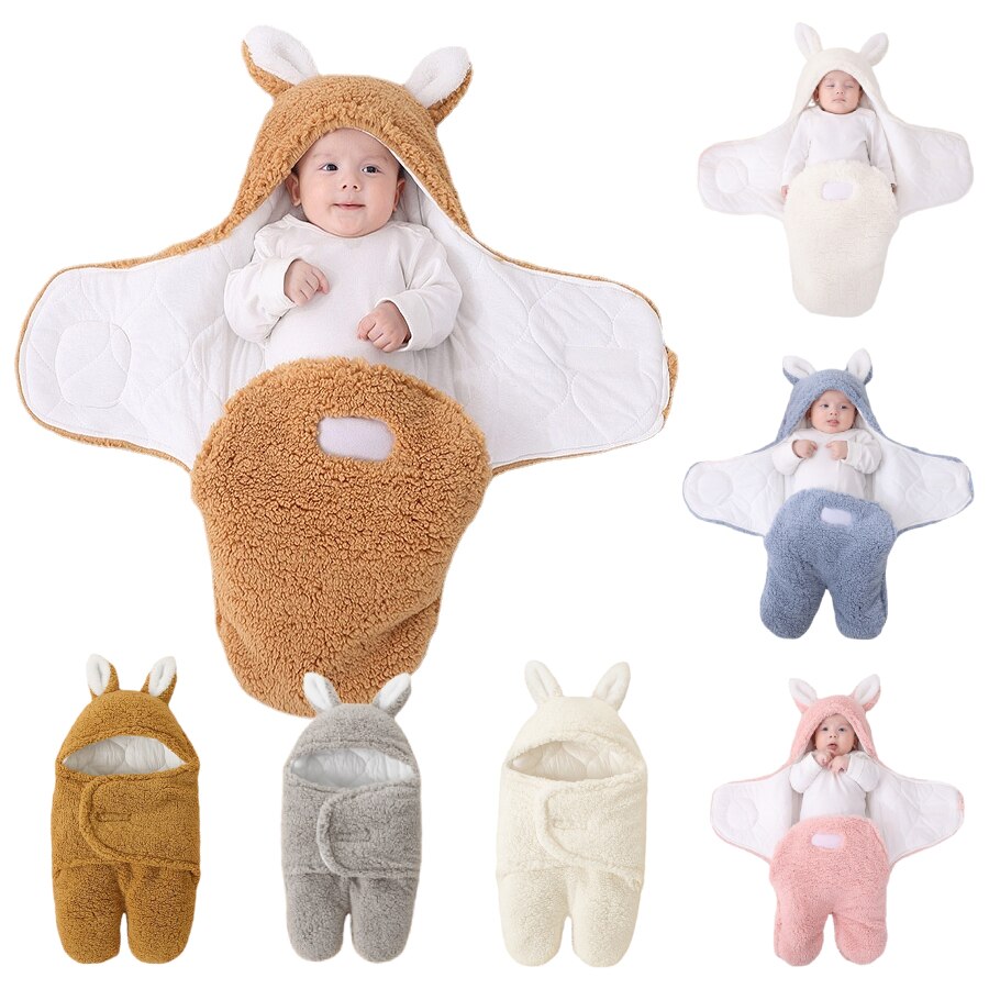 Baby Decke Babie Wrap Swaddle Schal Kaninchen Ohren Decke Anzug Warme Neugeborene Kleidung Baumwolle Schlafsack Bio Swadding Schal