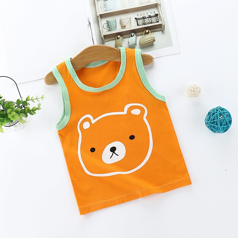 låve tank topp til takrenne jenter kamisole smålåve tank topper baby underskjorte sommer låve singlet klær gutt jente or 1-5 år: Bjørn / 2t