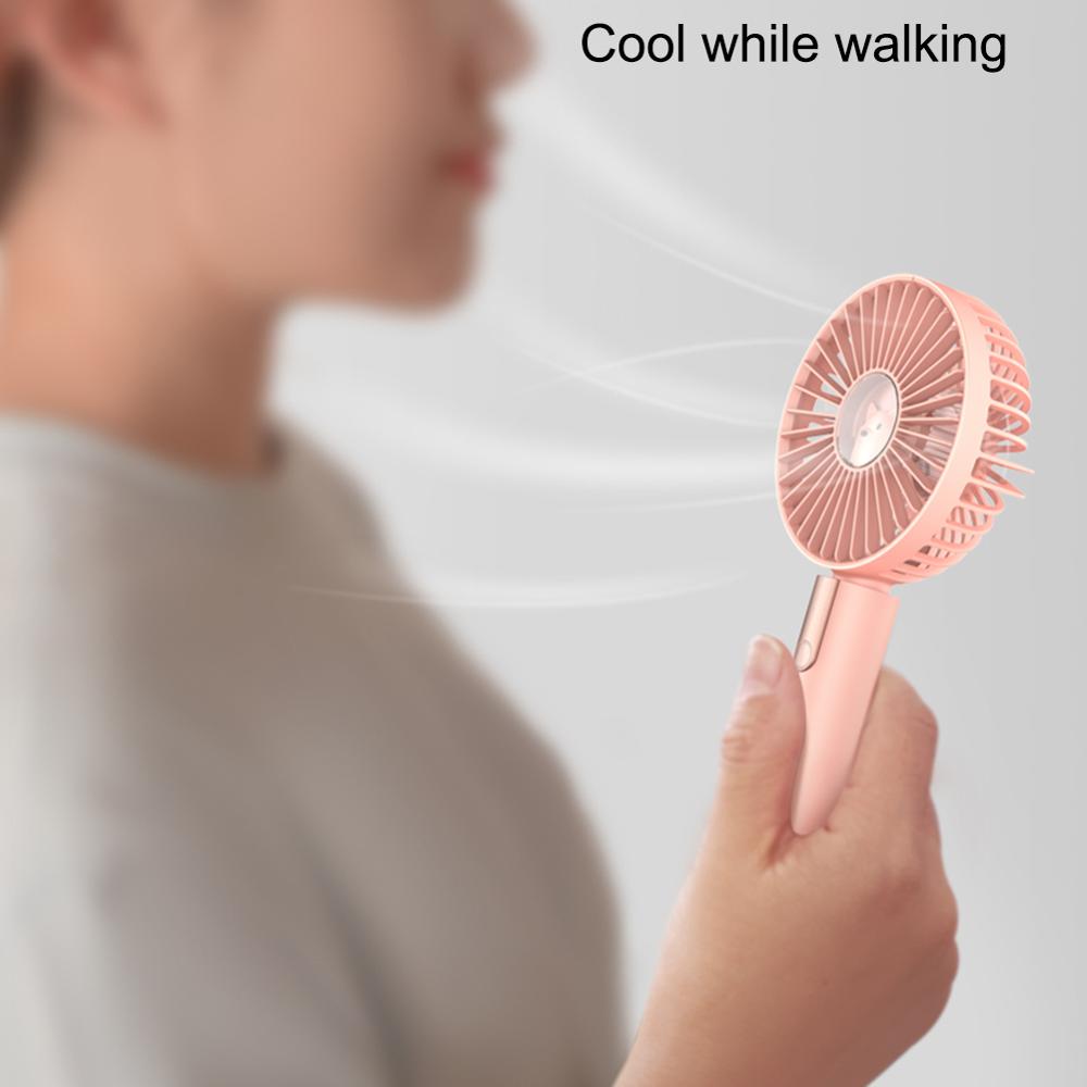 Tragbarer wiederaufladbarer ventilator, luftkühler, betrieben mit handventilator, usb, einfarbig, tragbarer desktop-home-office-ventilator, einstellbarer ventilator
