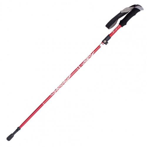 Auminum Alloy Telescopic Ultralight Trekking Anti Shock Pole hiking telescope stick nordic walking stick Shooting Crutch: Red