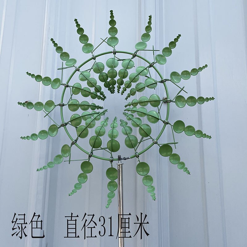 Metal Windmill Wind Chime Outdoor Metal Windmill Nine Bone Windmill Home Yard Patio Lawn Garden Decoration Supplies: I