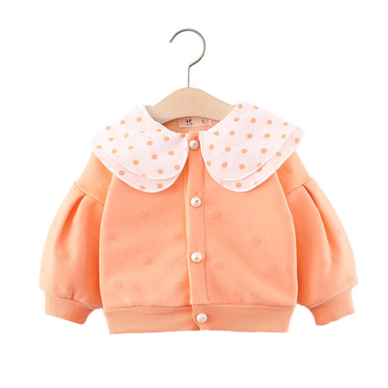 Manteau bébé veste bébé printemps hiver coton grand double col doublure peluche vêtements bébé fille princesse veste enfant: Orange / 24m