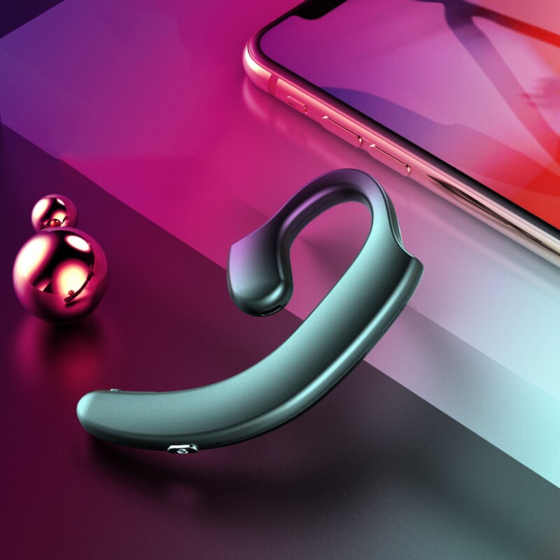 Draadloze Bluetooth 5.0 Oortelefoon Enkele Oor Ruisonderdrukking Headset Sport Running Oorhaak Oortelefoon Waterdichte Oortelefoon Voor Telefoon