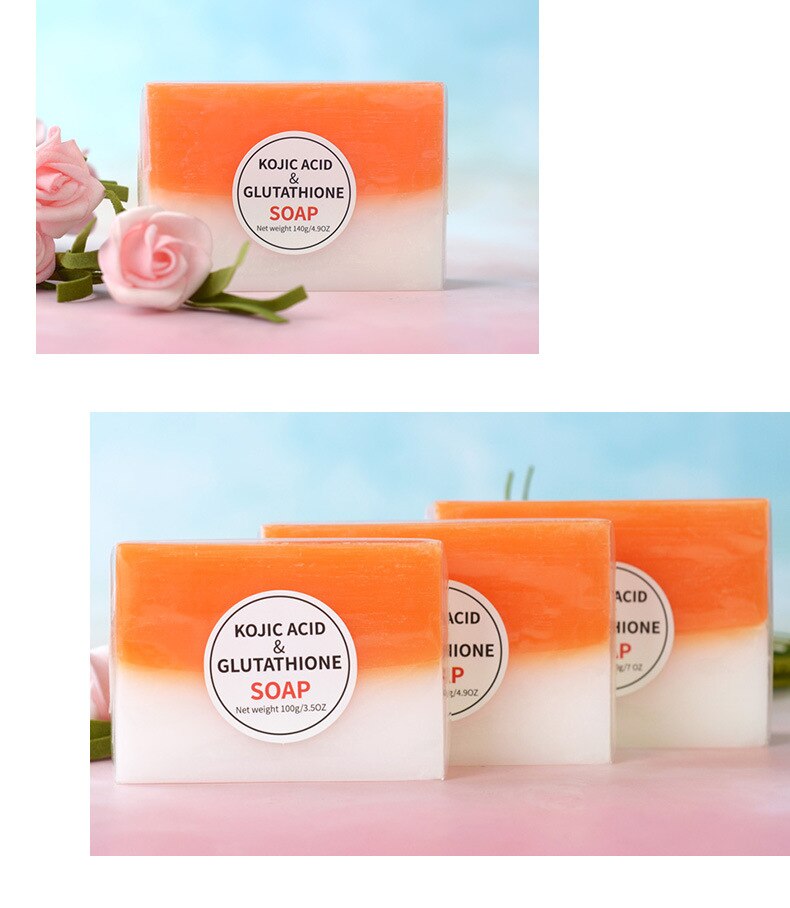 Whitening Skin Kojic Acid Soap Handmade Soaps Glutathione Facial Bath Soap Antibacterial Cleanser