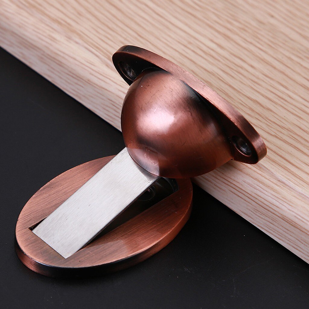 Tope de puerta pomo de pared Protector magnético Invisible soporte tapón de aleación de Zinc Tope de puerta Anti-colisión soporte montado en el suelo