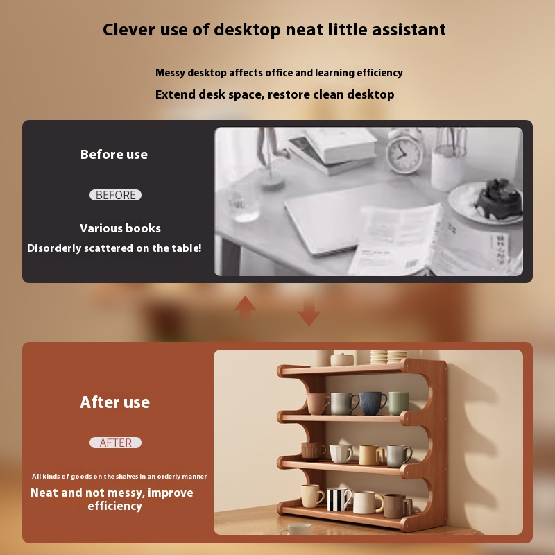 Mehrschichtiges Desktop-Aufbewahrungsregal für Zuhause, Büro und Küche, Organizer mit Getränkehalter für Kücheninseln und Karren