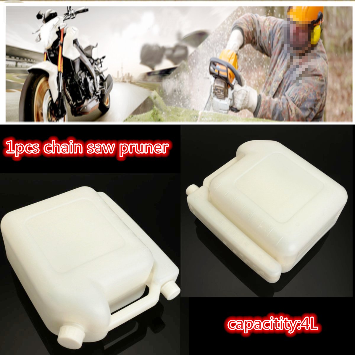 Durable 4L Portable Oil Petrol Fuel Mixing Bottle Tank 2 Stroke for Chainsaw Trimmers 1:25 20:1
