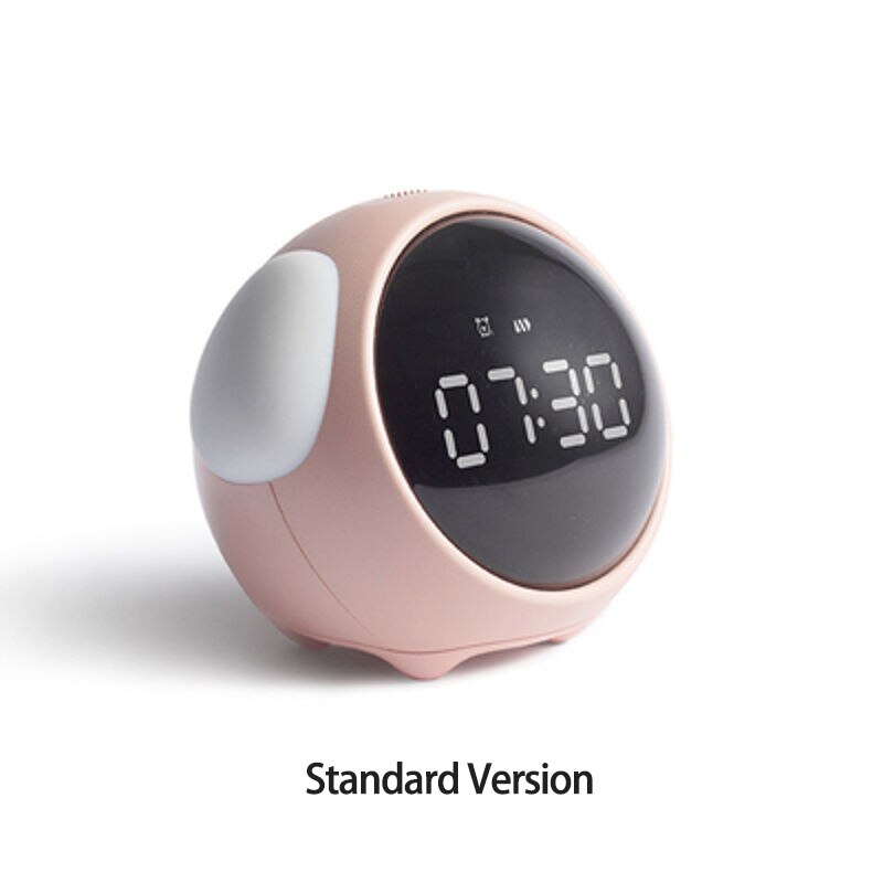 Xiaomi Cute Expression Alarm Clock Multifunctional Digital Led Voice Controlled Light Bedside Thermometer Clock Home: 795-Standard-Pink