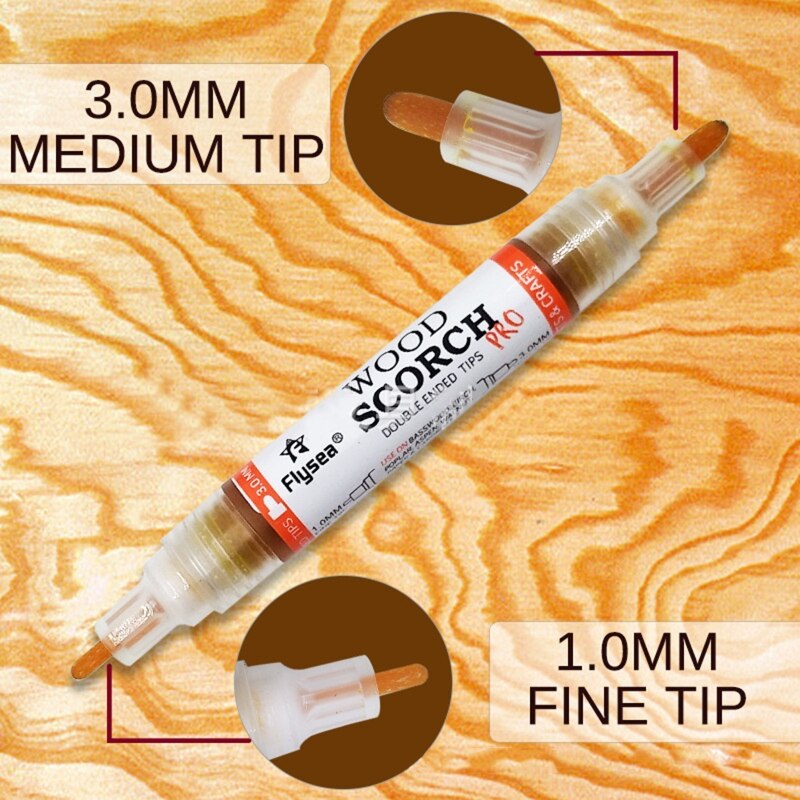 Pyrography Marker Wood Burning Pen Double Ended Portable Durable for Artists Pyrography Art Handmade Wood Crafts