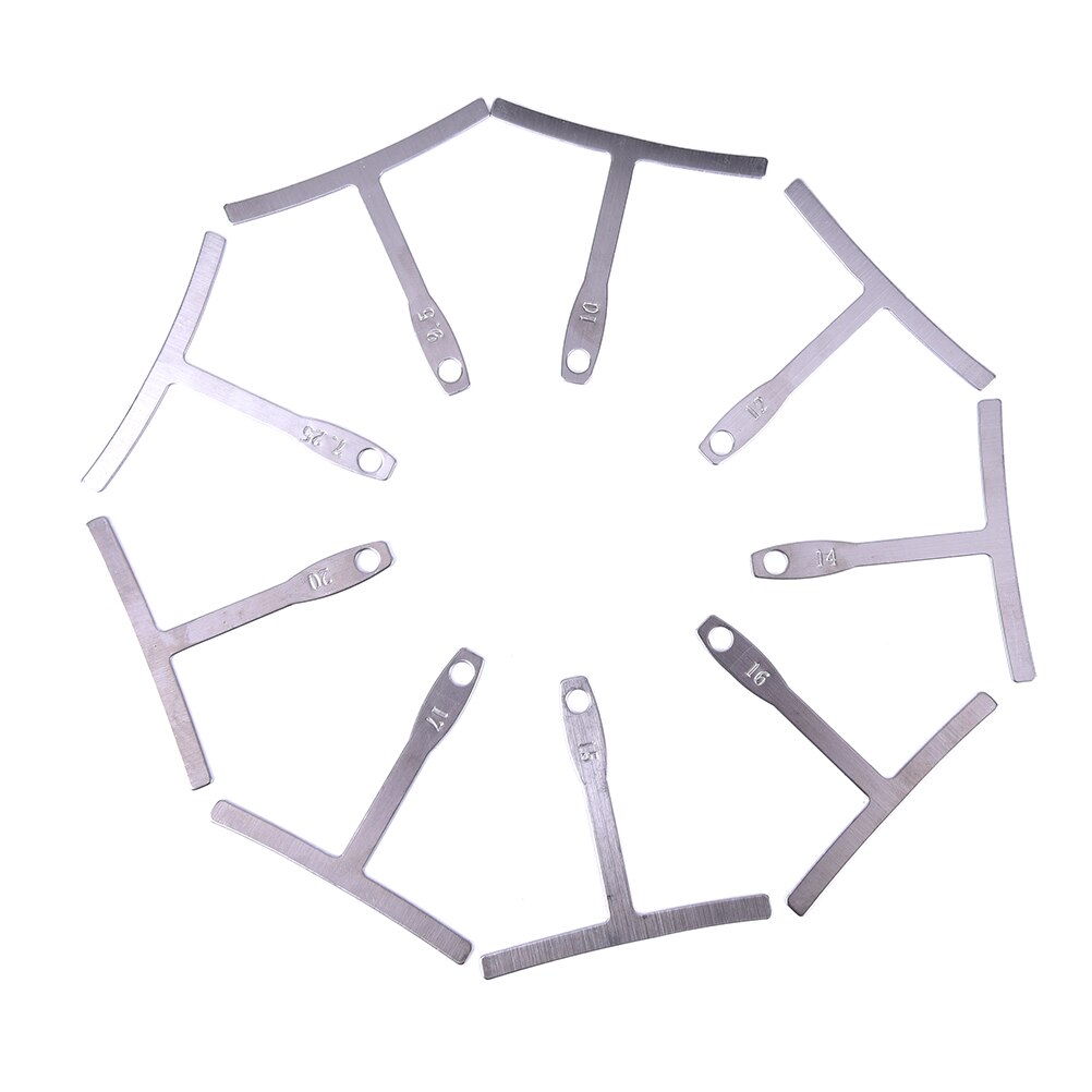 9pcs/set Guitar Metal Under String Radius Gauge Luthier Stainless Steel Tools Parts
