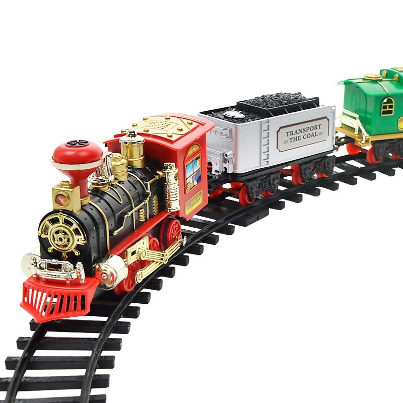 Rc transportvogn jernbane elektrisk damp røg spor tog simuleringsmodel genopladeligt sæt model legetøj til legetøj