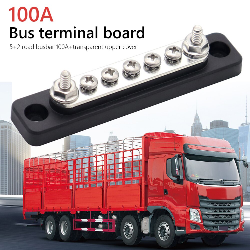 Bus Bar Power Distribution Block Terminal Block Automotive Truck Marine Vehicle with Clear Transparent Cover RV 48V 100 150 Amp