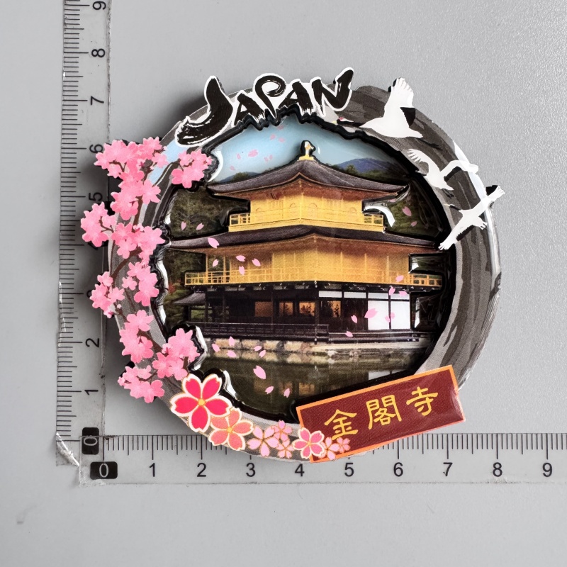 Imanes de nevera, recuerdo turístico, Cancun, México, Dubái, Helsinki, Finlandia, Hakone, Tokio, Japón, Chile, papel de aluminio, pegatinas de decoración de madera: Transparente