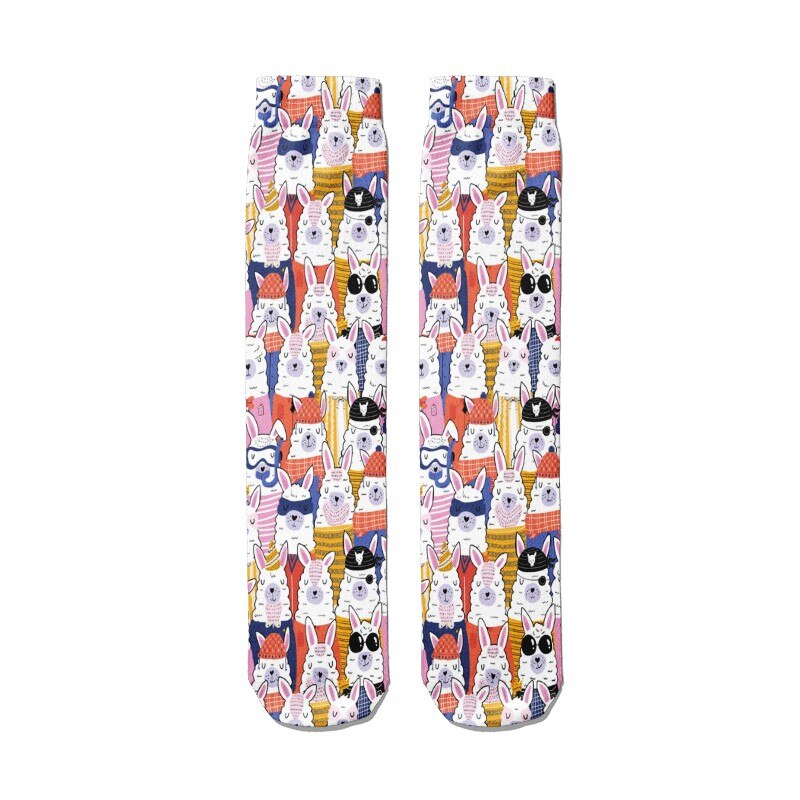 Chaussettes imprimées Shiba Inu pour femmes, chaussettes longues unisexes, décontractées, en coton, confortables, à la , drôles, chats, chiens, animaux, Harajuku: Style6