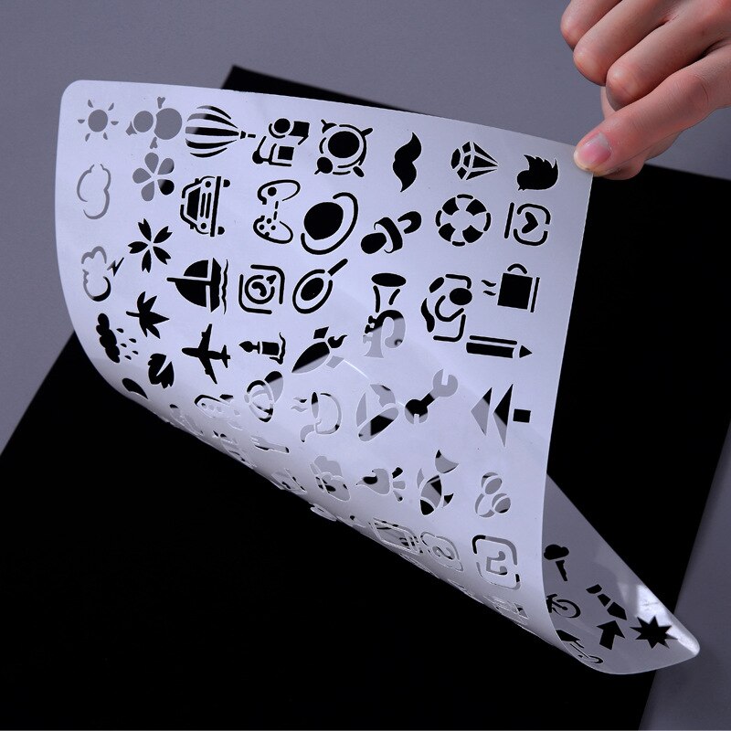 A4 Hollow Painting Stencil Spray/hand Painting Template Pre Tracing Ruler Stencils for DIY Scrapbooking Journal Decoration