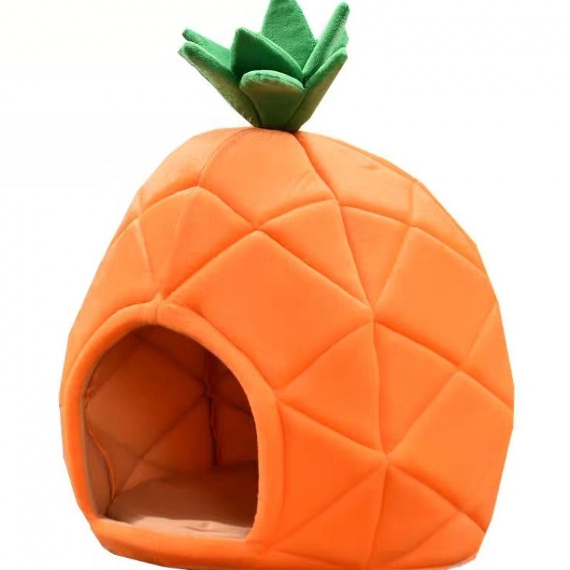 Haustier Hund Bett Kreative Ananas Warme Weiche Zwinger Obst Katze Hund Haus Schlafen Pad Ebene Welpen Höhle Schlaf matt Obst Haustier Nest