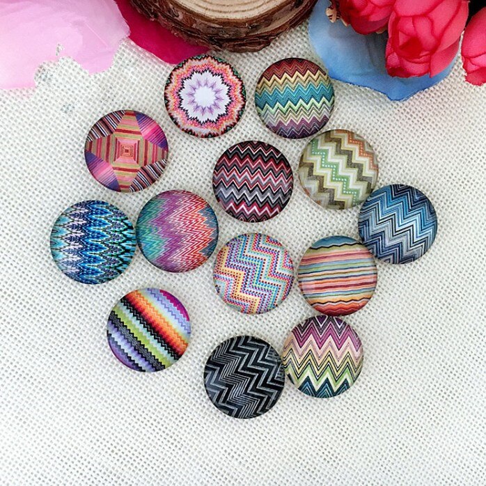 Glas mosaik Cabochons Runde Kuppel Cabochon 12mm-30mm gemischt Farbe für Schmuck Machen
