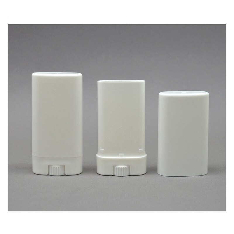 Plastic Lege Ovale Lippenbalsem Buizen Draagbare Deodorant Containers Clear White Lippenstift Mode Lip Tube Hervulbare Flessen: 5pcs / white