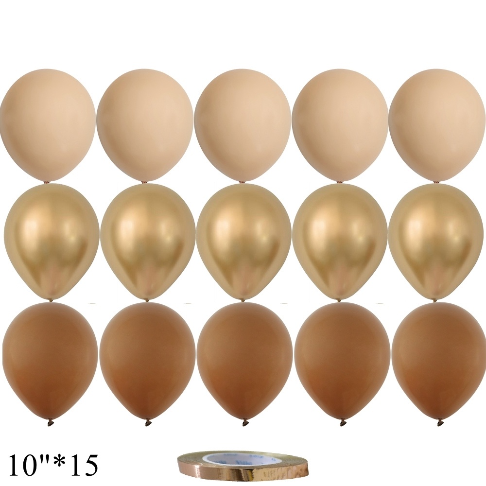 15/20PCS 10inch Balloons Vintage Retro Khaki Caramel Balloon Set for Wedding Anniversary Birthday Party Decoration DIY Supplies