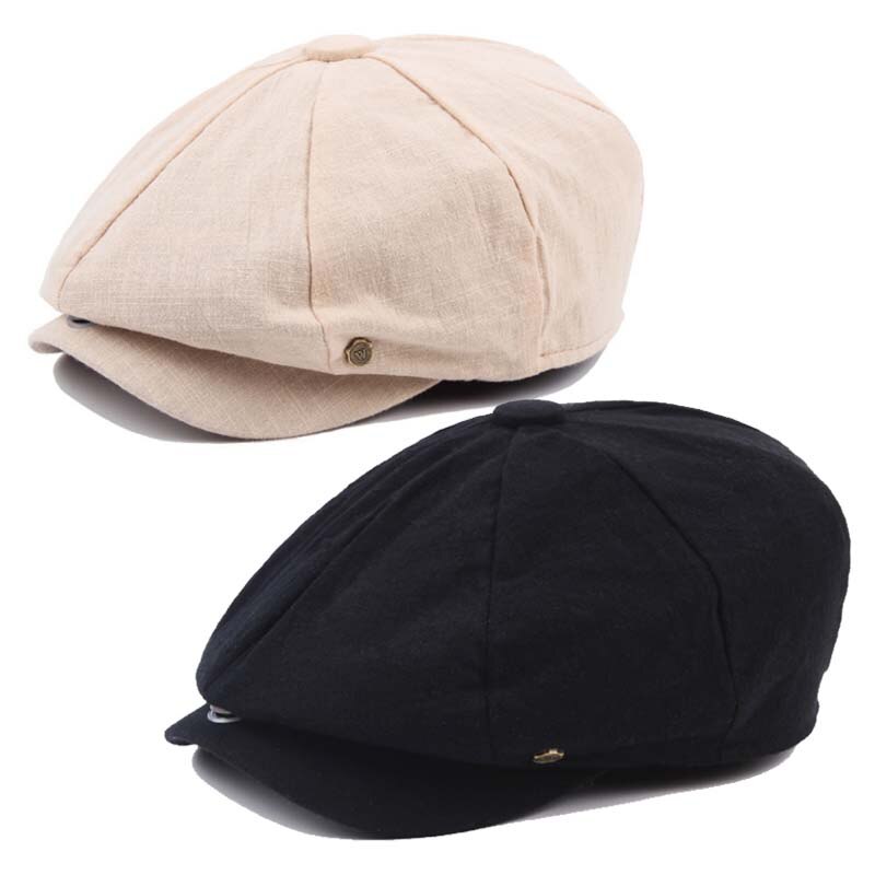 Gorro estilo británico para hombre, gorra de algodón Ascot, caqui, Retro octogonal plana, para Otoño e Invierno