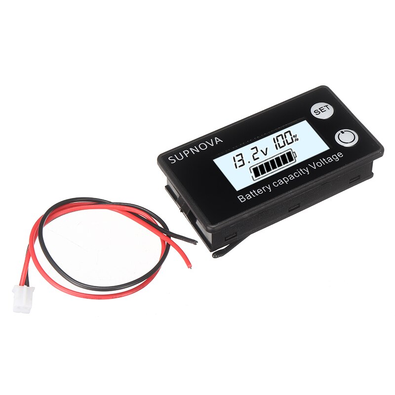 Waterproof Durable Battery Capacity Indicator Lithium Batteries Capacities Meter LED Tester Voltmeter Dual Display