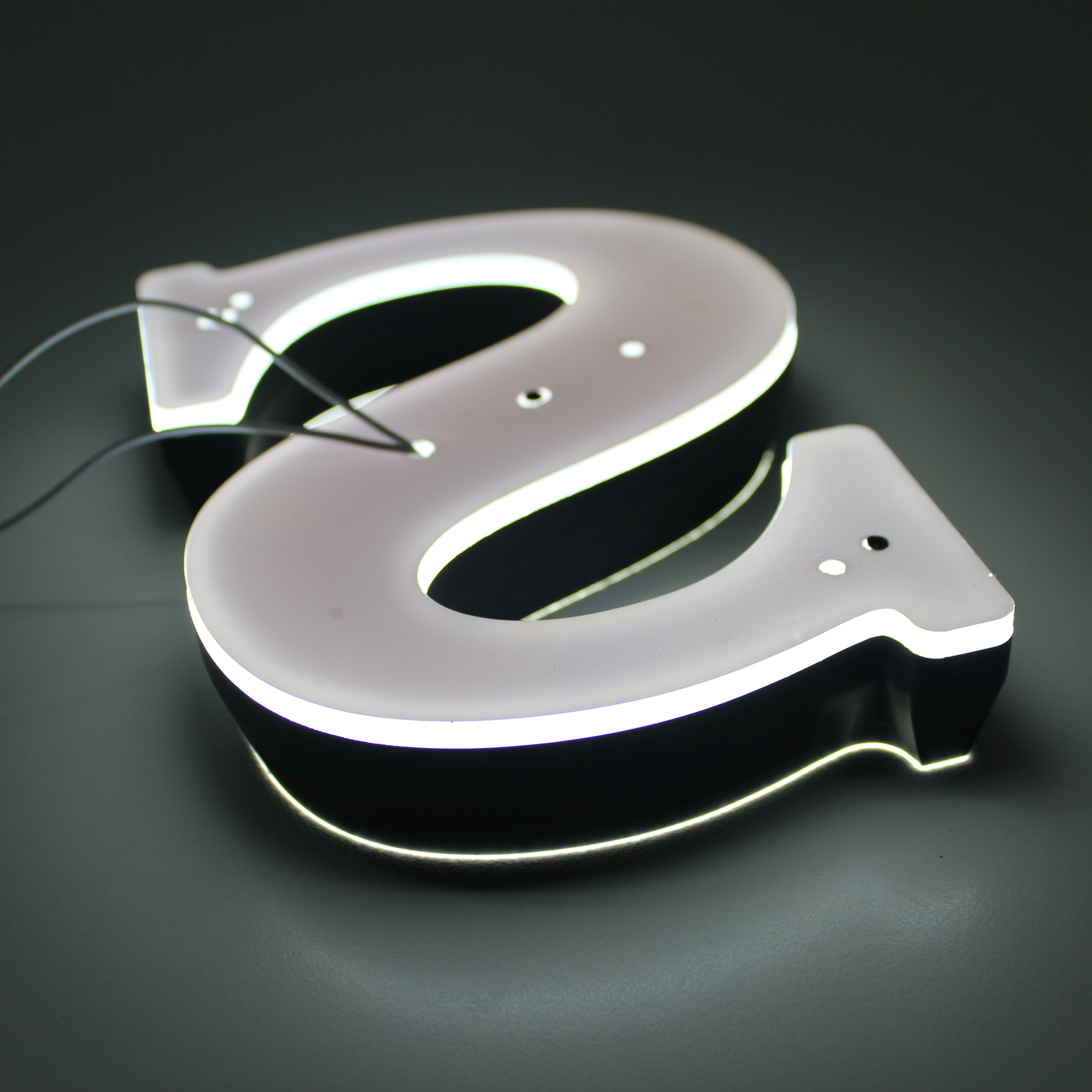 Wall mounted front and back lit acrylic signage waterproof face and halo lit light for party