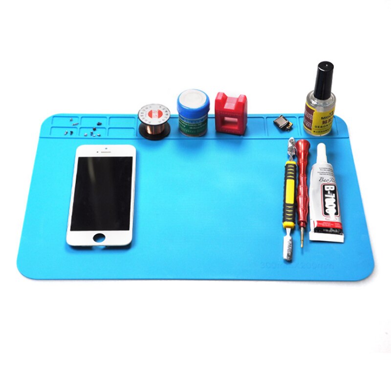 300*200mm Heat Insulation Pad Silicon Soldering Mat Heat-Resistant Work Pad Desk Protection Solder Rework Repair Tool Station Pa