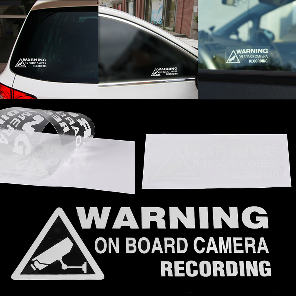 1pc vinyladvarsel om bord kameraoptagelse vinduesbil auto vinyl sticker indretning bil styling dekorationsværktøj tilbehør