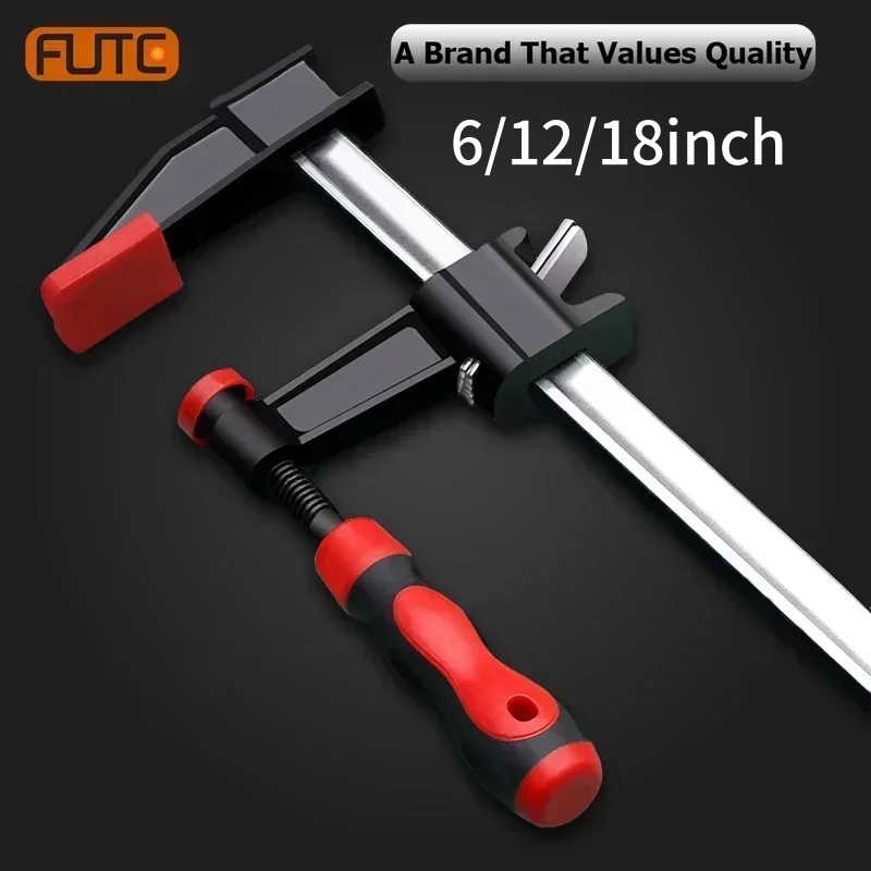 Fute 6/12/18 tums träbearbetningsklämmor f-klämma justerbara stångklämmor träbearbetning snabbklämmor fixtur hem gör-det-själv handverktyg