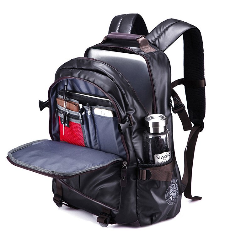 Men's Backpack Waterproof laptop bagback multifunction Business bag Travel Bags computer backpack synthetic leather