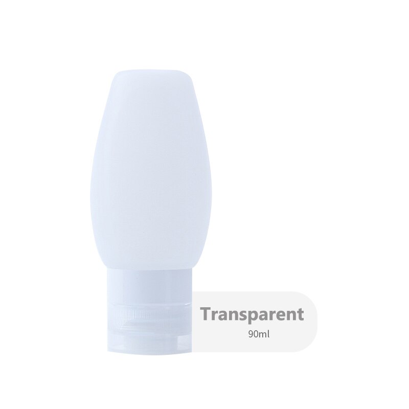 Silikonerejse flasker, der kan presses, og genopfyldeligt silikonerejserør til shampoo, balsam, lotion, toiletartikler: Mælkehvid