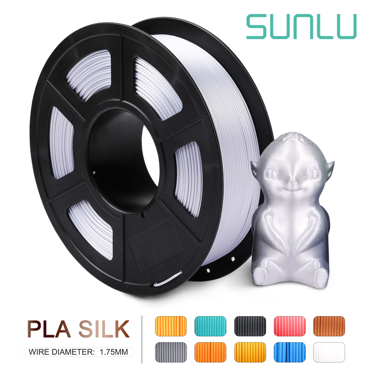 PLA Filament SEIDE Orange 1kg 2,2 £ 1,75mm Profi rolle 3D Drucker Filamet DIY für 3D druck füllt nach: die Seide-Silber-