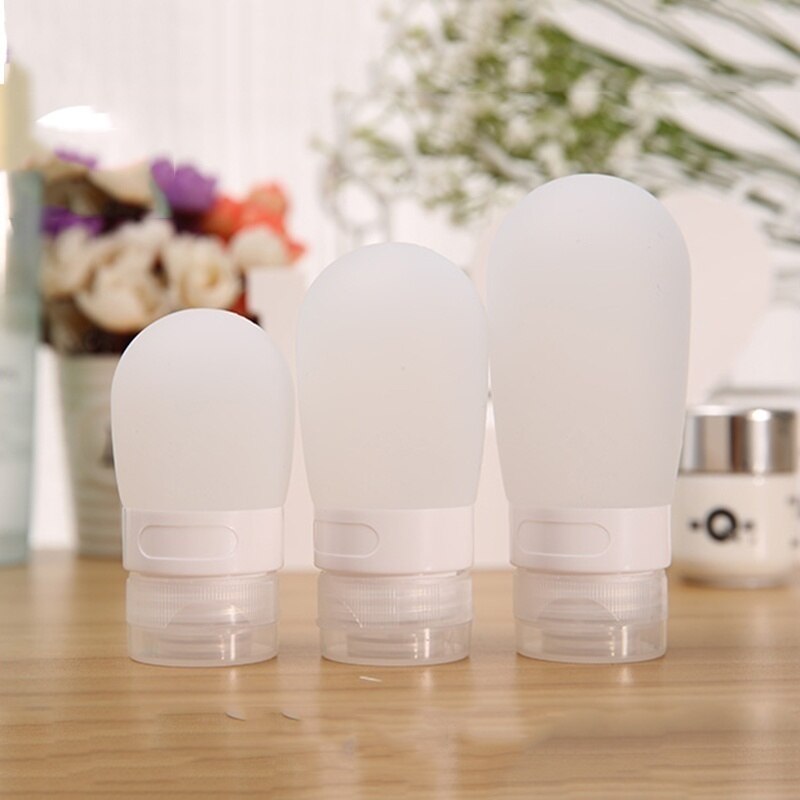 1pc 38ml/60ml/ 80ml tomme silikone rejseemballage presseflaske til lotion shampoo badebeholder bærbare flaske sæbedispensere: Hvid / 38ml
