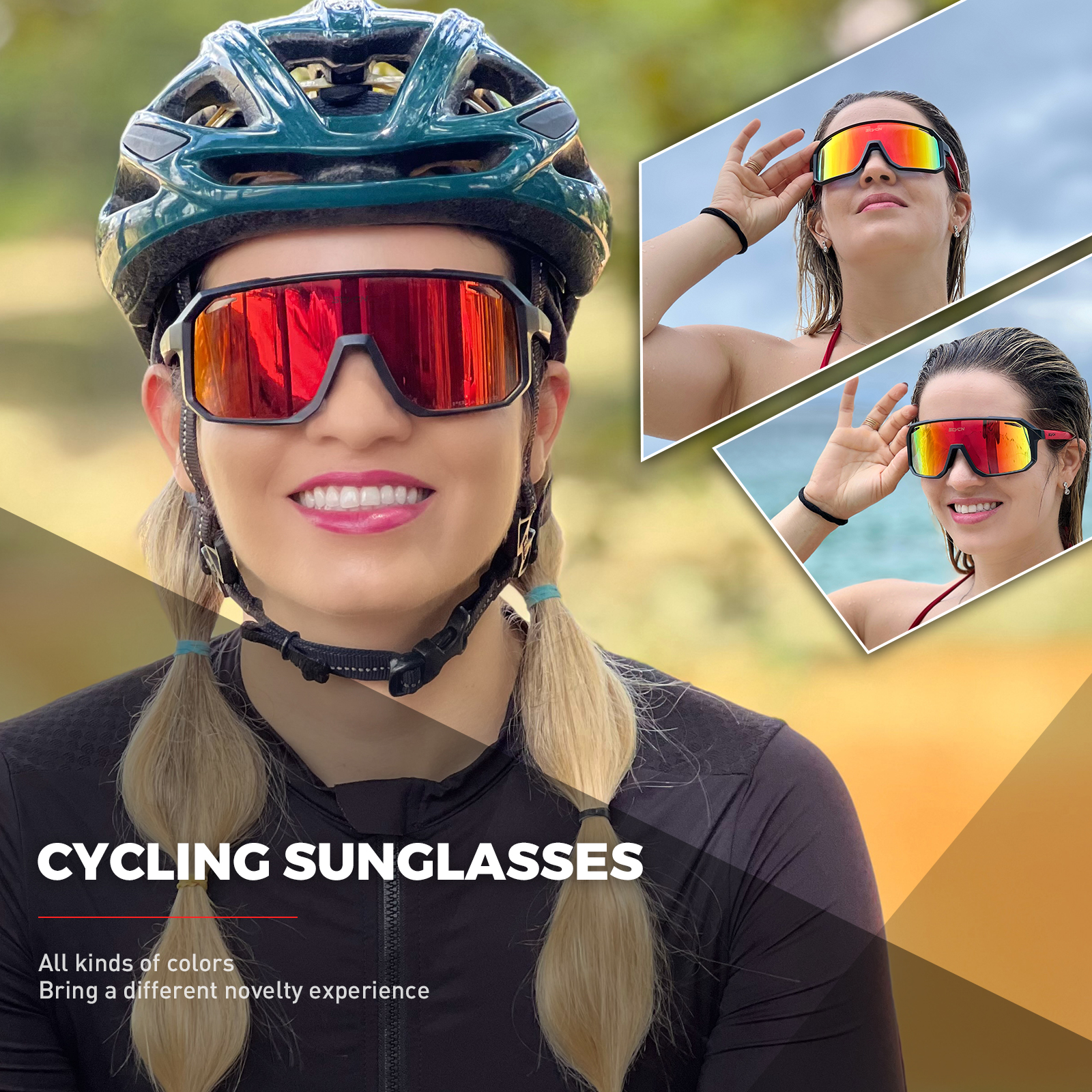 SCVCN Sport Männer UV400 Sonnenbrille Radfahren Gläser Runing Cycl Camp Bike Brillen MTB Outdoor Brille Fahrrad Frauen Jagd