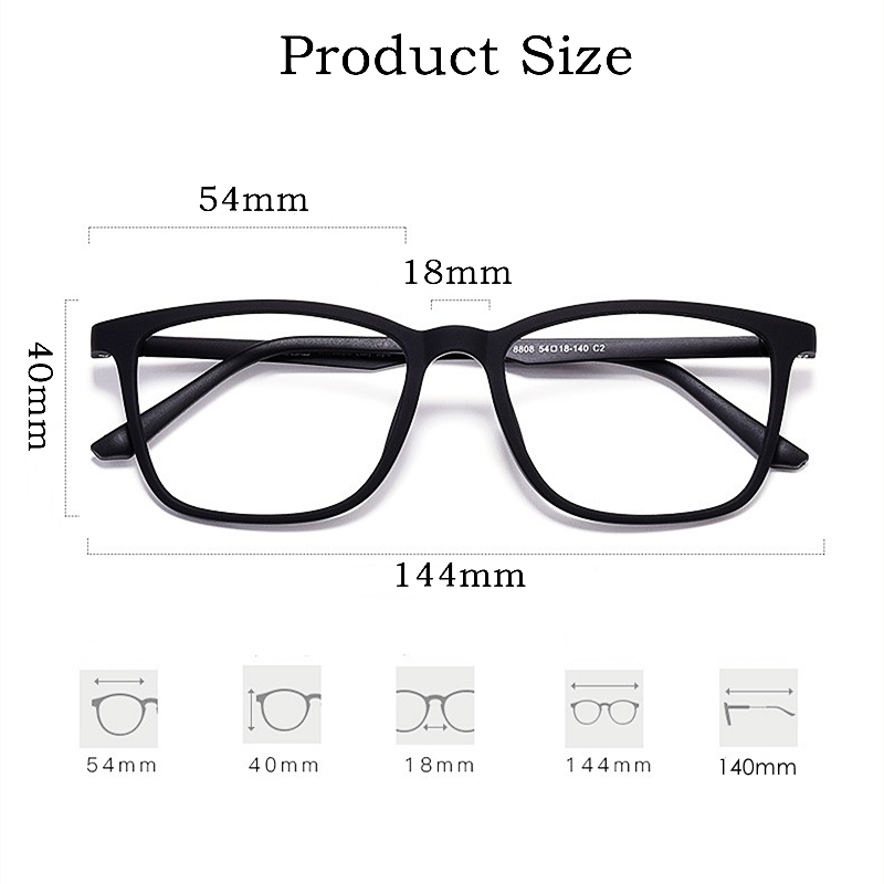 Yimatuili Comfortabele Vierkante Hoge Quali TR90 Eyewear Mannen Ultra Licht Puur Titanium Recept Brillen Frame Optica Y8808