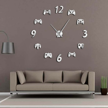 Video Game Controllers Diy Grote Wandklok Game Room Decor Modern Freamless Giant Wandklok Game Jongens Kamer Muur horloge
